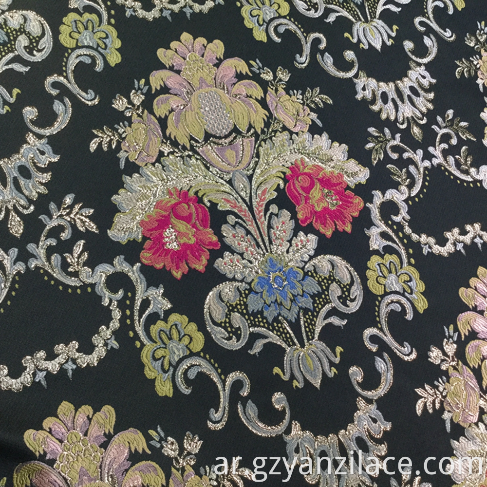 Black Silver Flower Jacquard